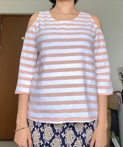 Fame Forever Beige Top With Side Cuts