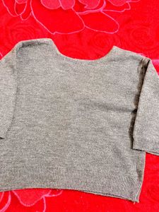 Gray Knit Cardigan/blouse