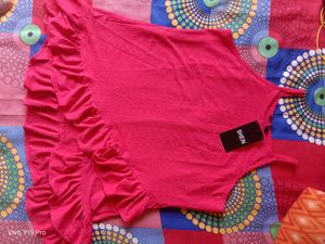 Chic Red Ruffle Tank Top