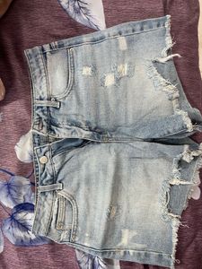 Distressed Denim Shorts