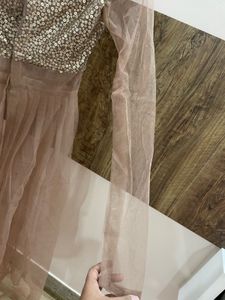 Elegant Mauve Embellished Dress