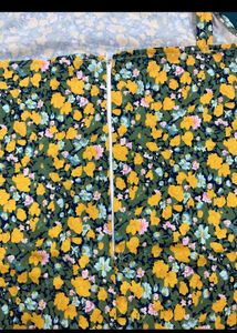 Yellow Floral Middi Dress