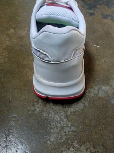 New Balance White &amp; Red Sneakers