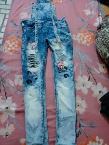 Ripped Denim Dungaree