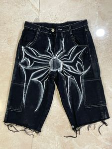 Edgy Graphic Upcycled Denim Jorts