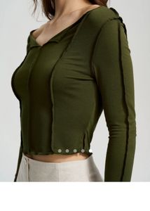 Olive Green Long Sleeve Top
