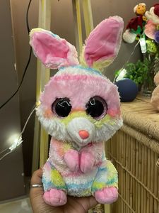 Rainbow Striped Bunny Plush