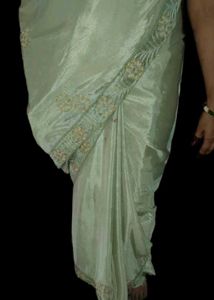 crape Green Saree