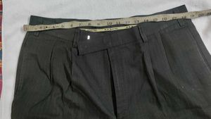 Men&#39;s Brown Striped Formal Stitched Pants