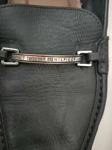 Tommy Hilfiger Black Leather Loafers