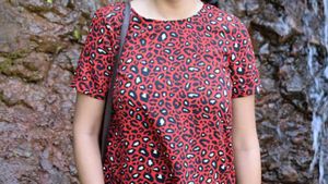 Red Animal Print Top