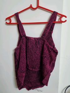 Embroidered Purple Tank Top