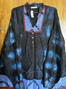 Flared Nevy Blue Colored Oversized Tunic