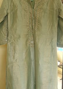 Teal Green Embroidery Kurta Dupatta Set