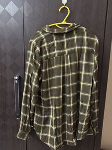 Olive Green Plaid Shirt