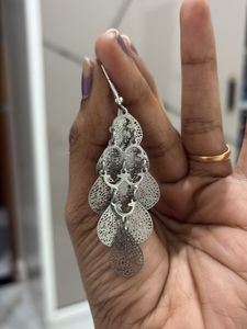 Silver Leaf Dangle Earrings