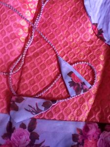 pink And Lavender colour printed georgette dress