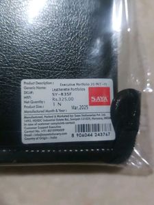Black Leather Portfolio Case - Fools cape Size