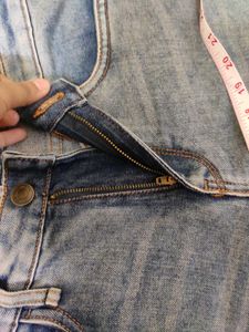 Denim Wide Leg Blue Faded Jeans