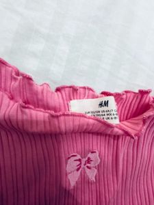 Pink Ribbed Long Sleeve Top