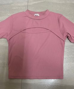 Pink Cutout Top