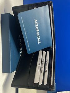 AUTHENTIC AEROPOSTALE BLACK GENUINE LEATHER WALLET