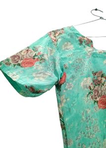 Floral Print Silk Salwar Suit