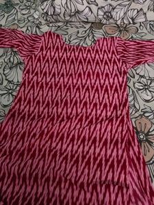 Pink Ikat Print Dress