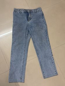 Acid Wash Straight Leg Jeans