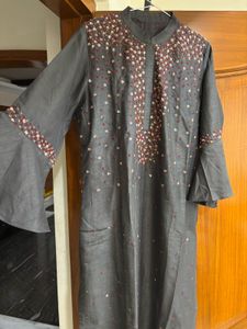Grey Kurta with supernet dupatta