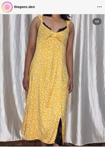 Yellow Floral Print Maxi Dress