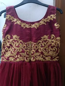 Party Wear Maroon Ethnic Gown