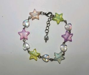 Handmade Multicolored Star and Heart Bracelet