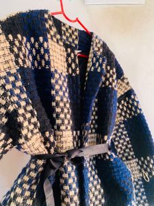 Plaid Wool Blend Coat