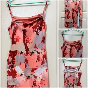 Abstract Print Slip Dress