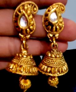 Set 2 Gold Plated.traditional Earing &amp; Hair Clip