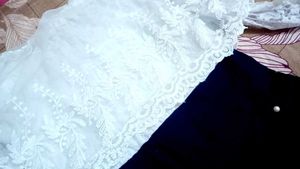 Elegant Navy &amp; White Dress