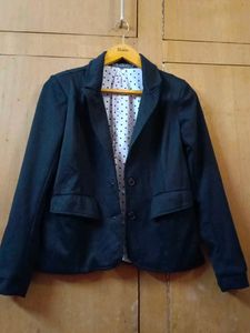Black Blazer with Polka Dot Lining