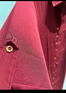 Maroon Shirt Dress
