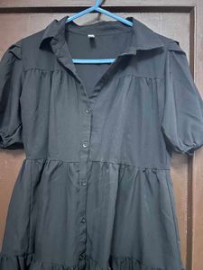 Black Shirt Dress - Casual Chic