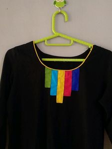 Black Kurti Top, Kurta And Kurtis, Black Colour