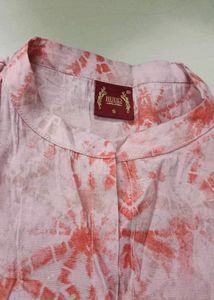 Poly cotton tie &amp; dye long kurti