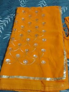 Elegant yellow Saree with blouse