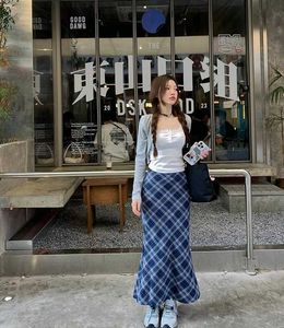 Blue Plaid Checkered Skirts