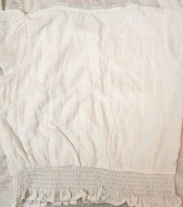 Cute White Button-Up Crop Top
