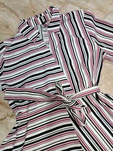 Striped Shirt Dress with Belt