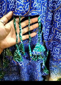 Designer High Low Bandhani Kurti