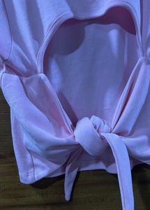 Cute Pinky back bow top