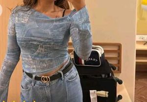 Stylish Blue korean y2k Top