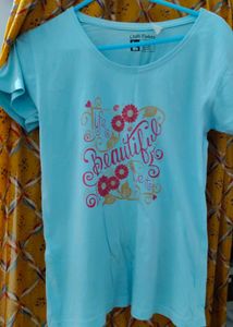 Cyan Colour Tishirt